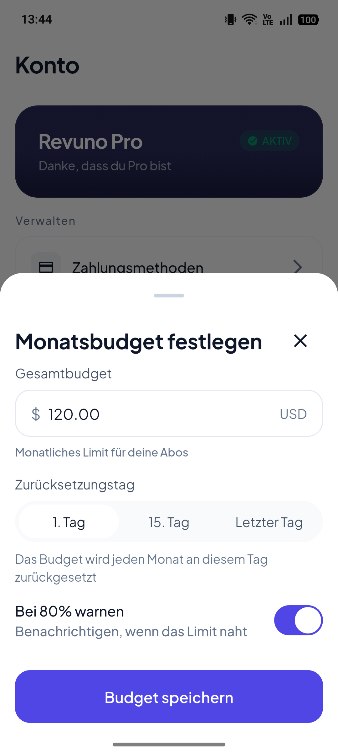Bleib im Budget