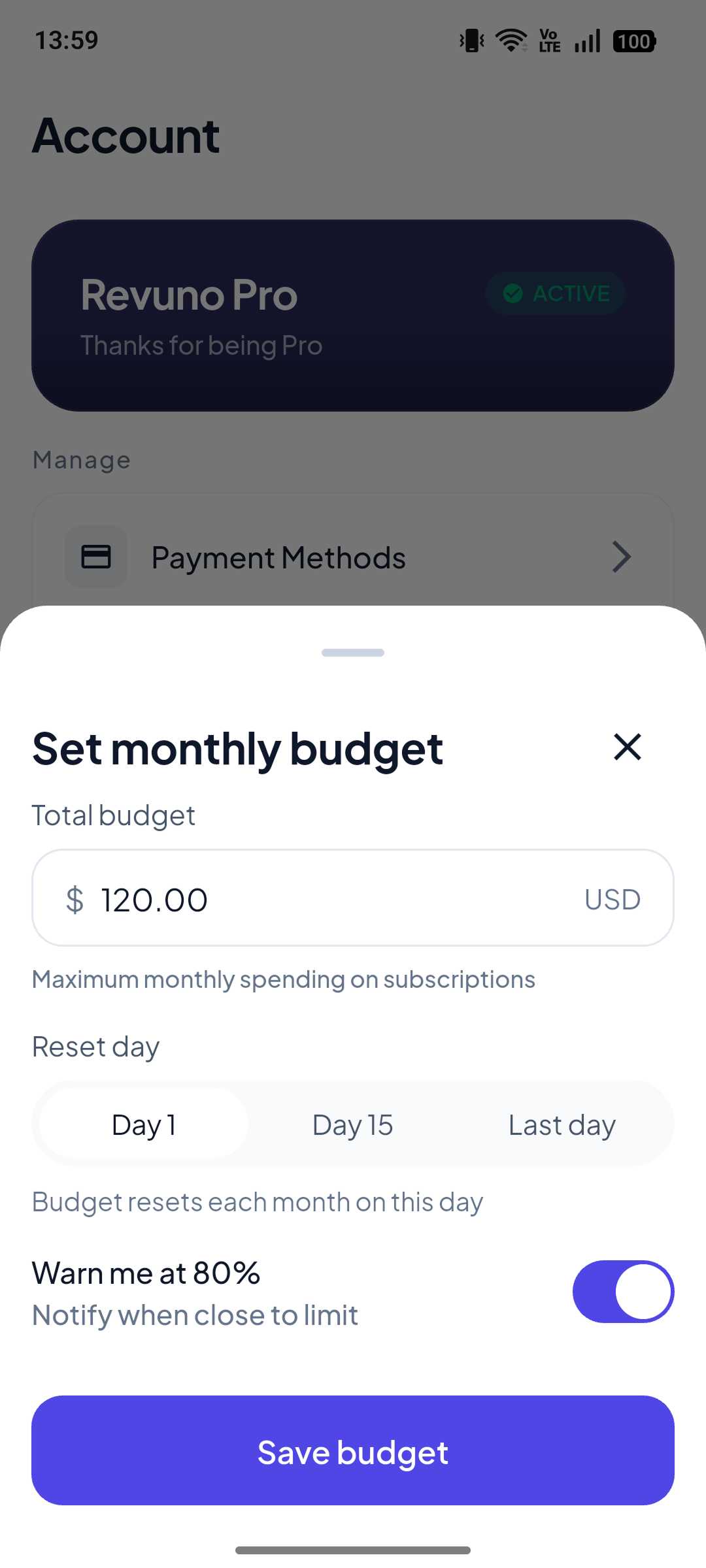 Stay on budget