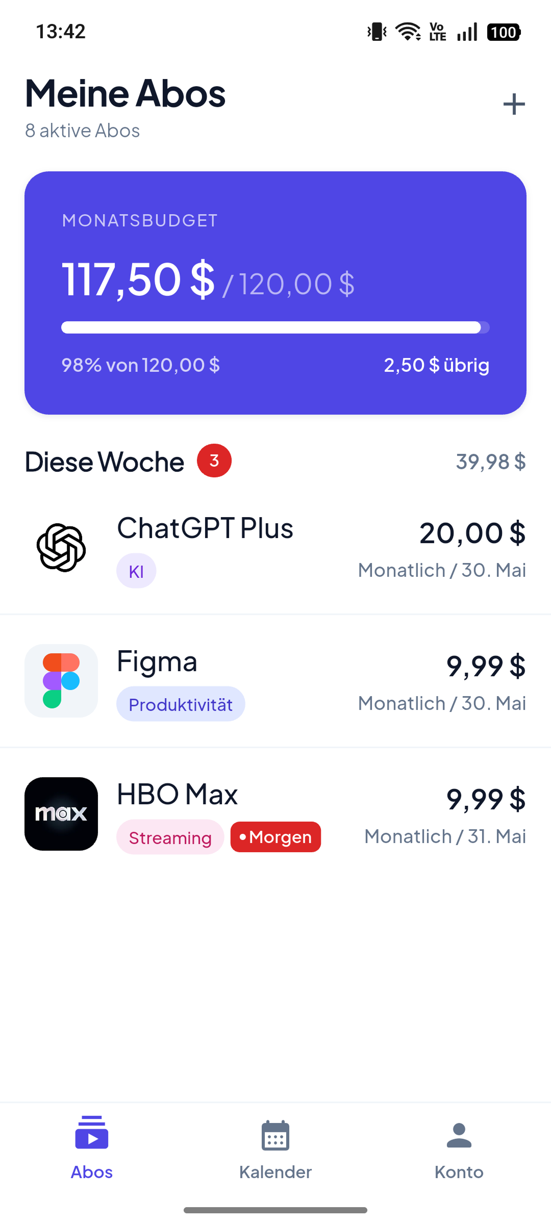Revuno — Abos im Blick. Budget im Griff.