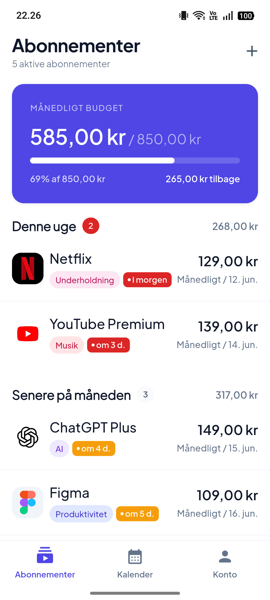 Revuno — Få styr på abonnementer. Alt ét sted.