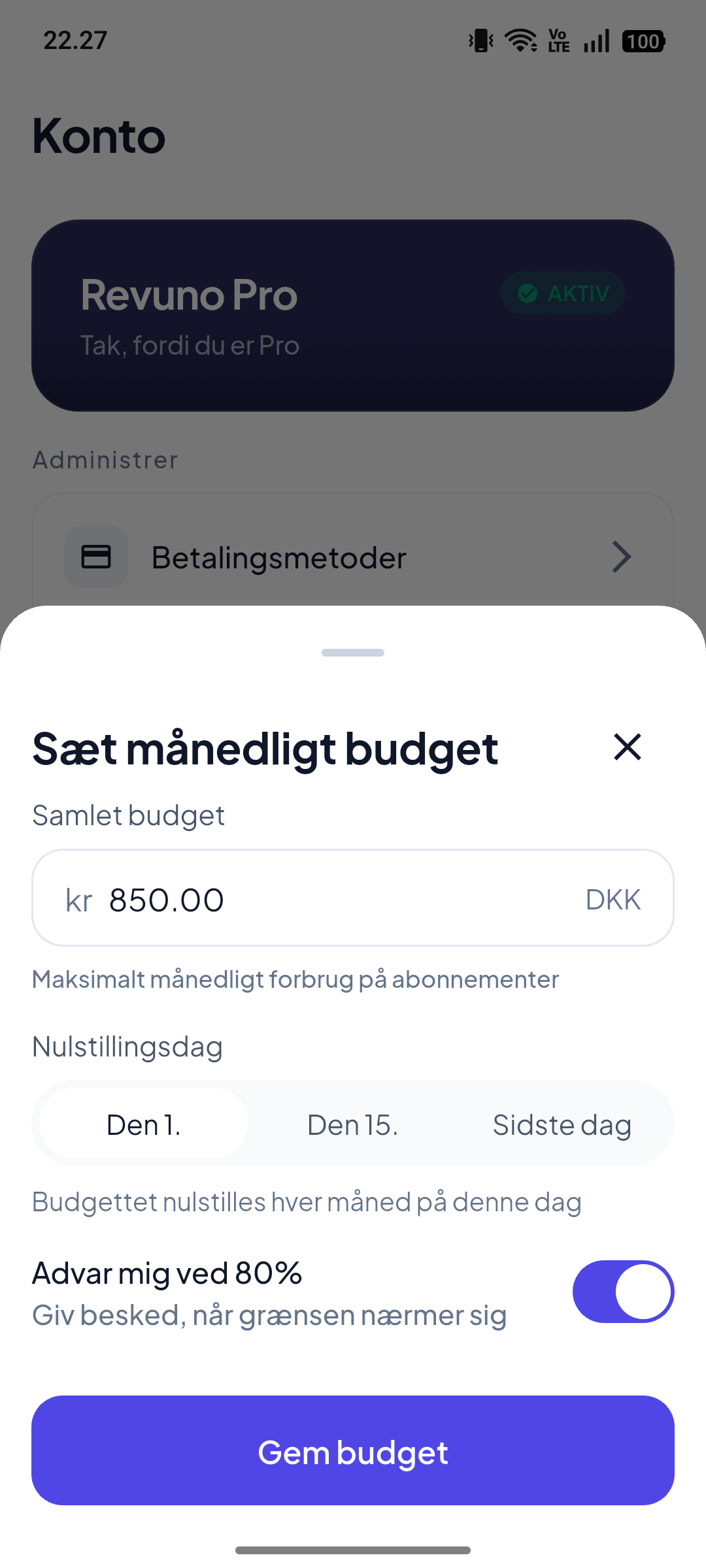Hold budgettet