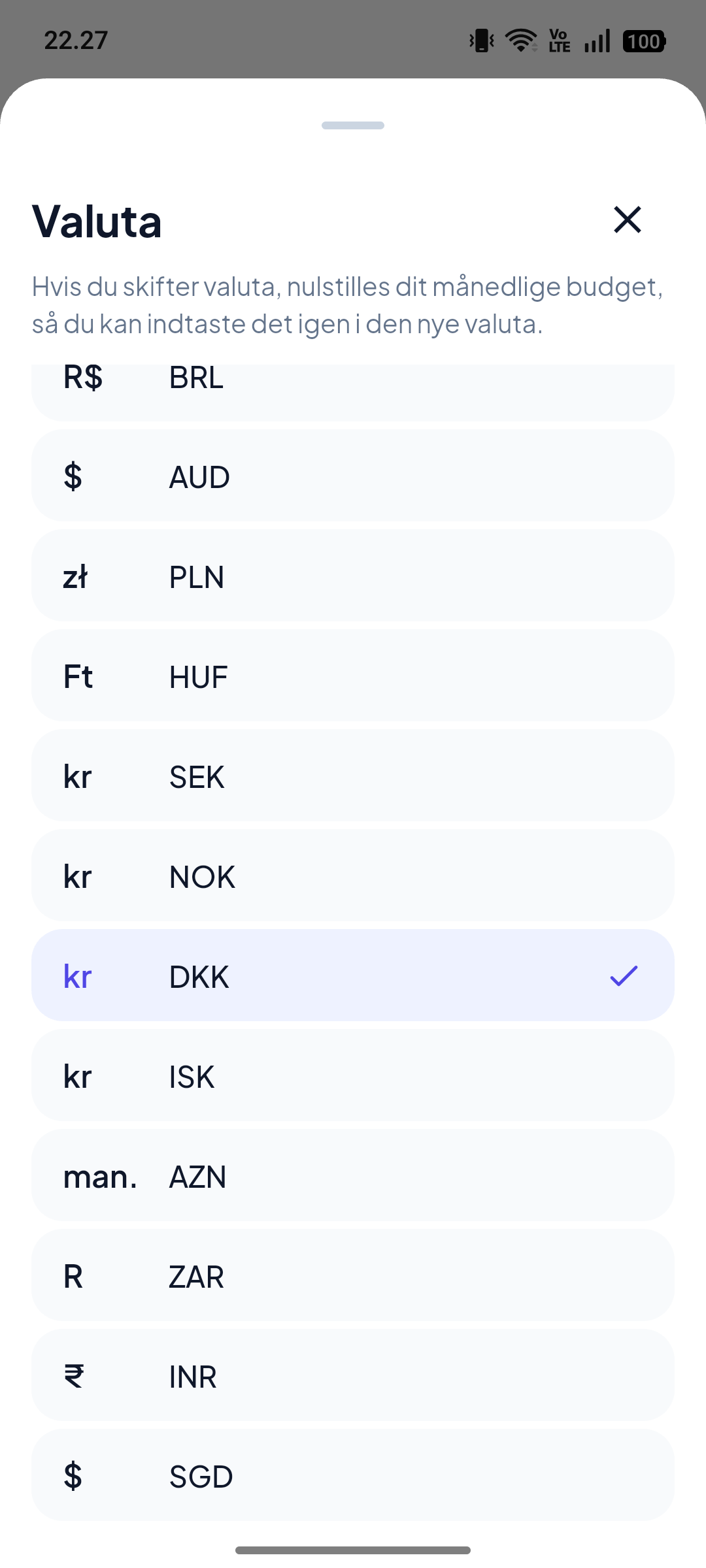 Hold styr på abonnementer i din valuta