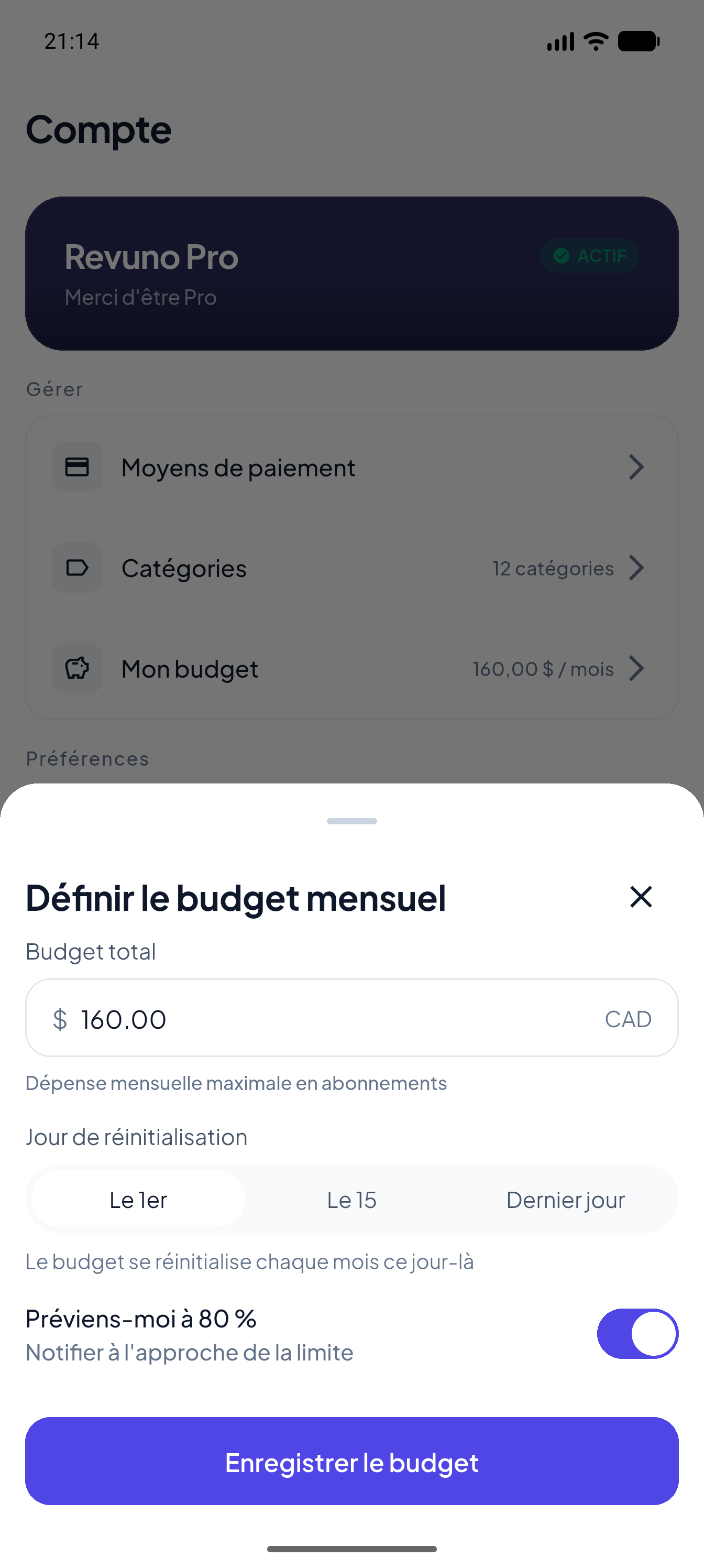 Restez dans votre budget