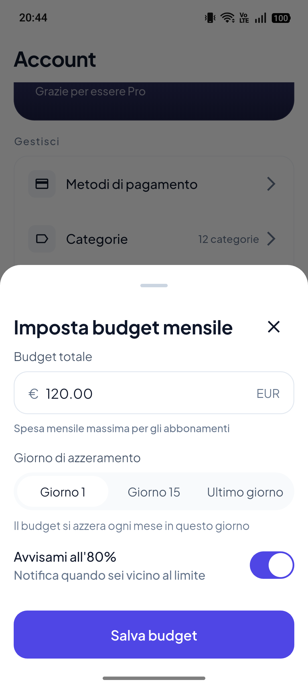 Resta nel budget