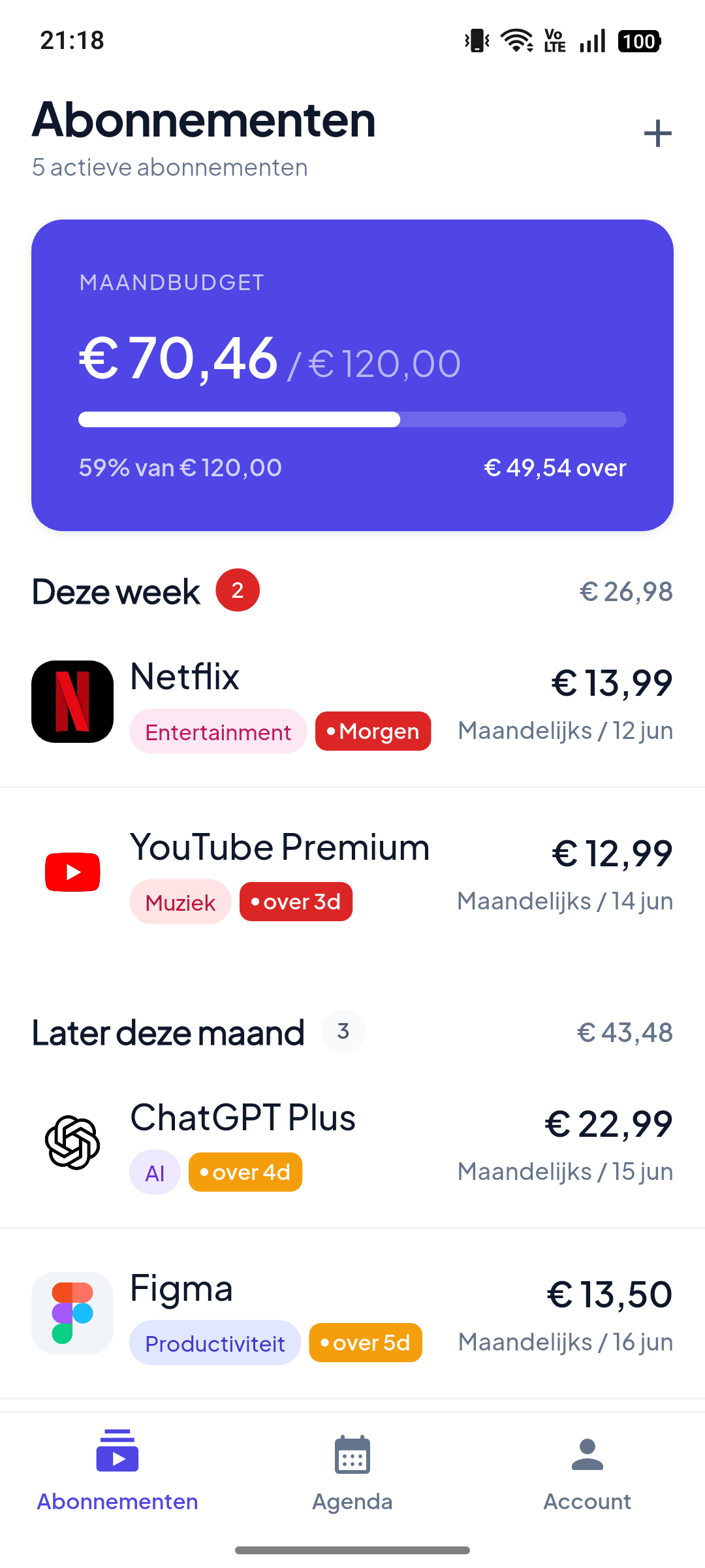 Revuno — Abonnementen beheren. Alles in één overzicht.