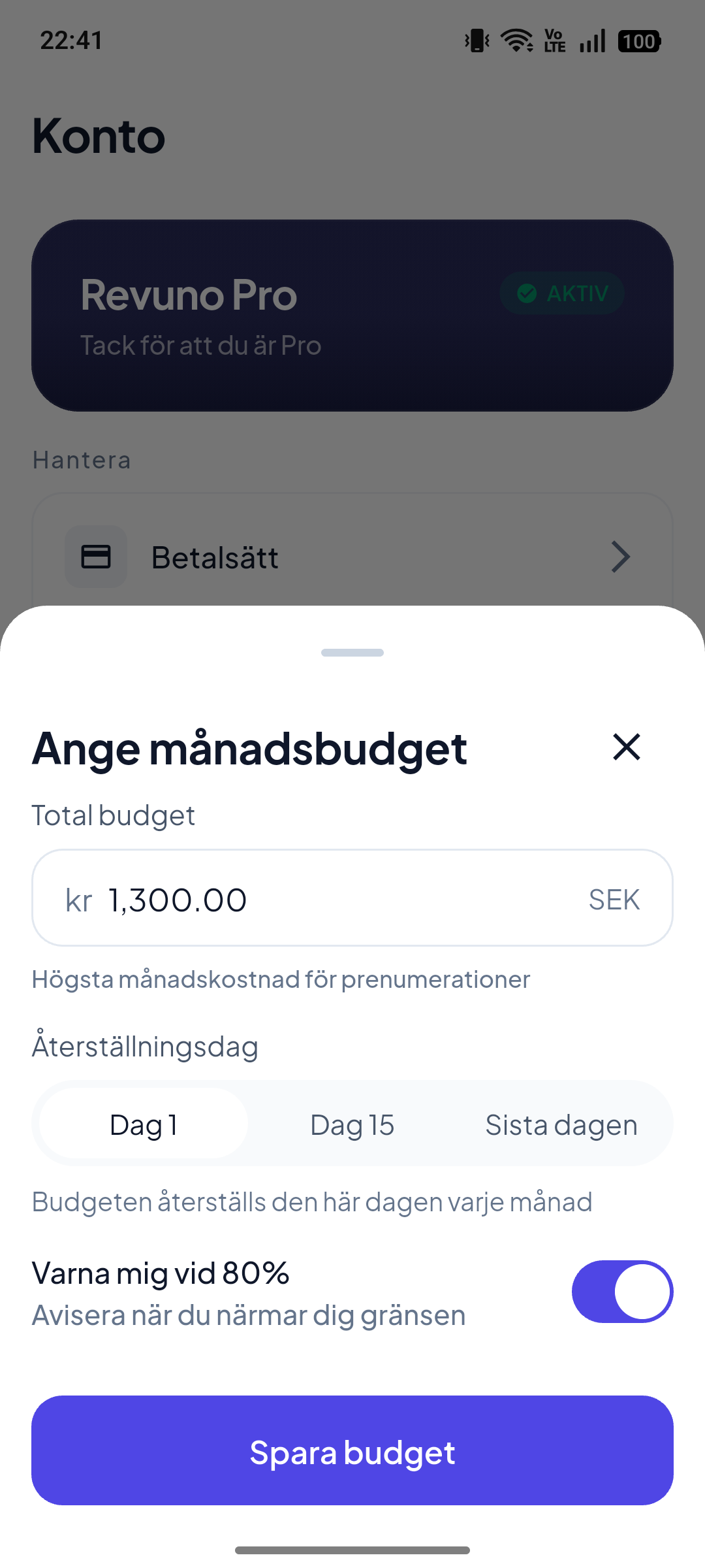 Håll budgeten