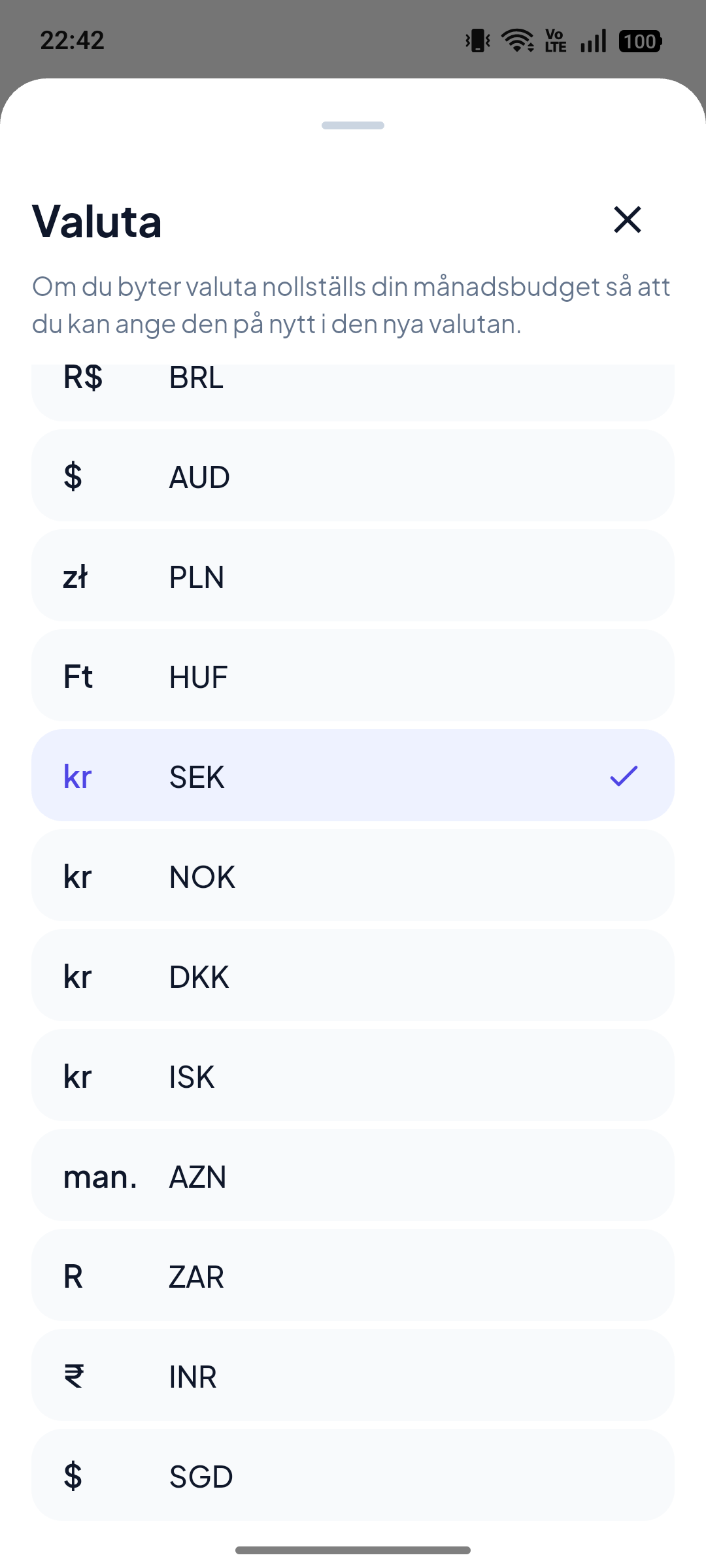 Håll koll på prenumerationer i din valuta